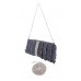 Evening Bag - Pleated Glittery w/ Trimmed Ruffles - Gray - BG-92233GY
